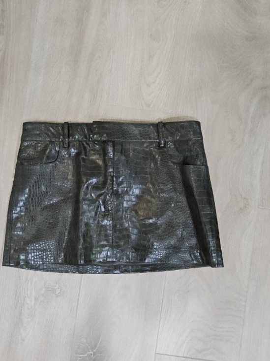 Mango Dresses & Skirts - Mango Black Faux Croc Mini Skirt